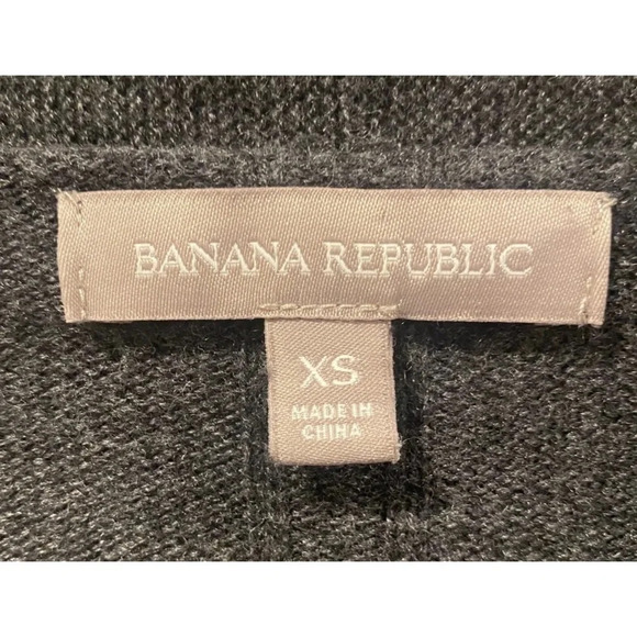 Banana Republic‎ Gray Open Front Cardigan Zip Side Vents Sweater Womens Size XS - Picture 3 of 3